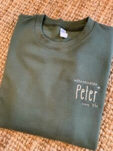 peter of papa sweater - geborduurd met kindjes - Caro B handmade - Merchtem
