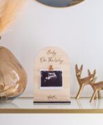 LiZ-e - Echobordje Baby On the Way en rosé gouden knijpertje - Hout - Origineel - Aankondiging - Geboorte