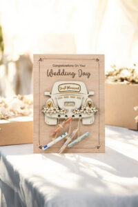 LiZ-e - Huwelijkscadeau - Houten bord - Just Married - Huwelijk - Geldcadeau - Origineel Geschenk - Hout