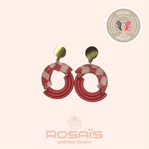 Oorring DOROTHEA - CORAL RED & PEACH