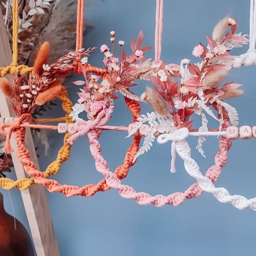 Mini macramé hoepel