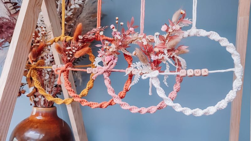 Mini macramé hoepel