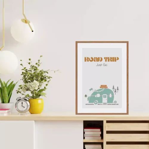 Geschilderde poster - "Road Trip"