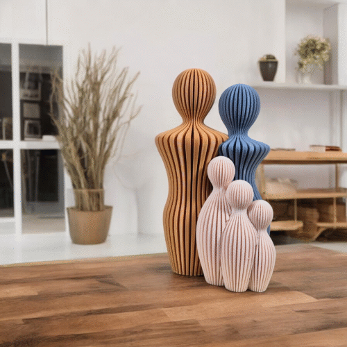 Gezin met 3 kinderen - 3d geprint