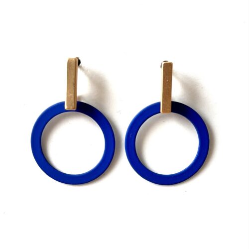 Geometrische oorbellen - GEO 2556 - Blauw