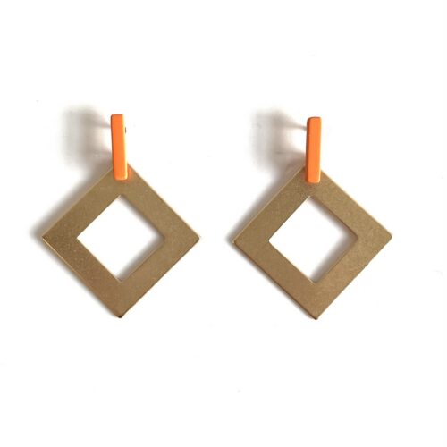 Geometrische oorbellen - GEO 2561 - Oranje