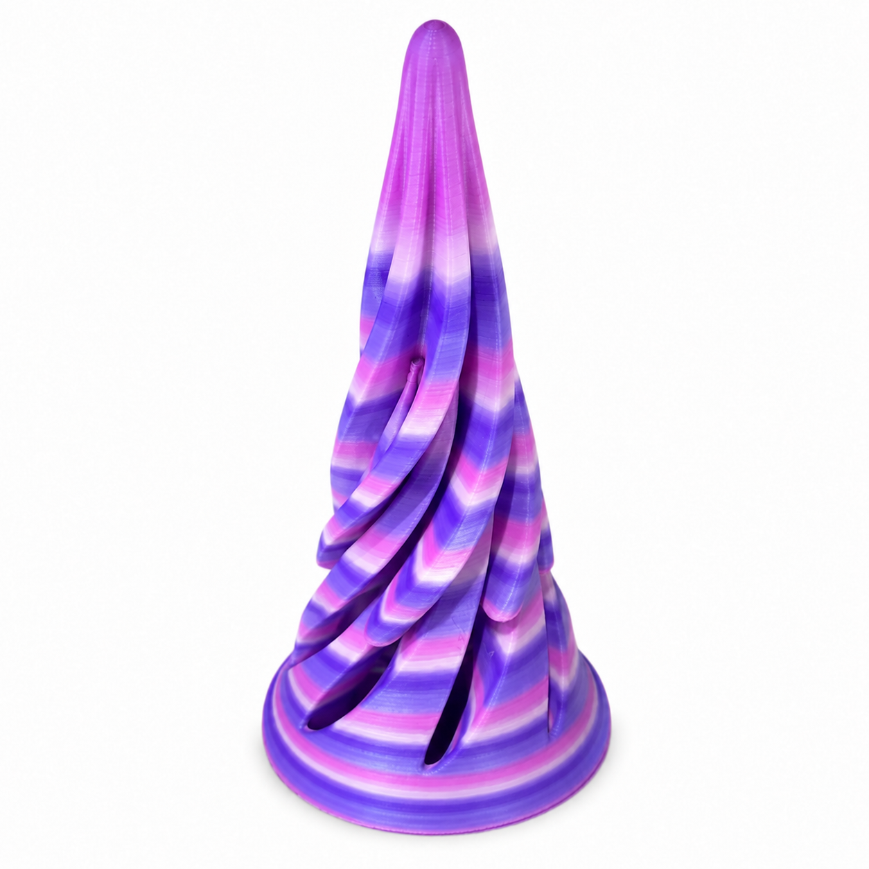 3D geprinte fidget infinity tower in paars en roze