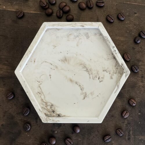 6-hoekig onderschaaltje - Coffee Macchiato