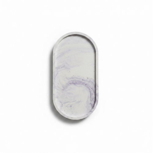 paars gemarmerd ovale decoratieve schaal - lavendel