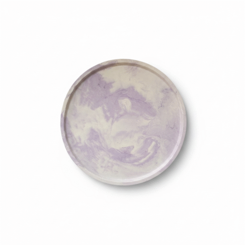paars gemarmerd ronde decoratieve schaal - lavendel