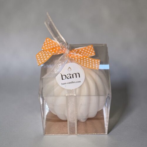 Design Bolkaars met Swirl van Zonnebloemwas – Handgemaakte Decoratieve Kaars – Ø 7 cm