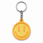 3D geprinte smiley sleutelhanger in oranje en geel