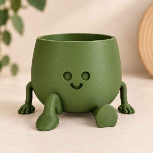 Happy pot: zit met 1 been op