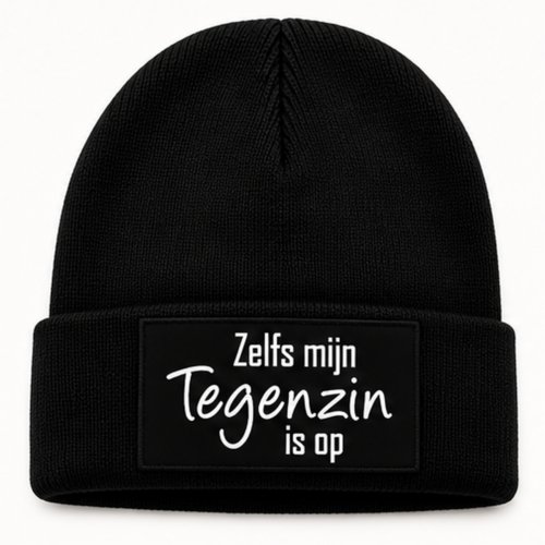 Zwarte Beanie Muts – Zelfs Mijn Tegenzin Is Op