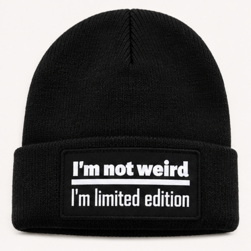 Zwarte Beanie Muts – I'm Not Weird I'm Limited Edition